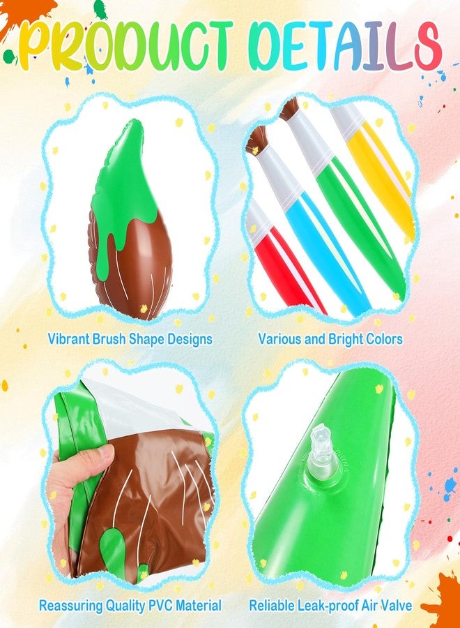 VercanMonth 4 Pcs Paint Party Decorations 43.3 Inch Giant Inflatable Paint Brushes Balloons Art Painting Decor Large Blow up Paintbrushes Set for Birthday Party Favor, 4 Color - Image 3